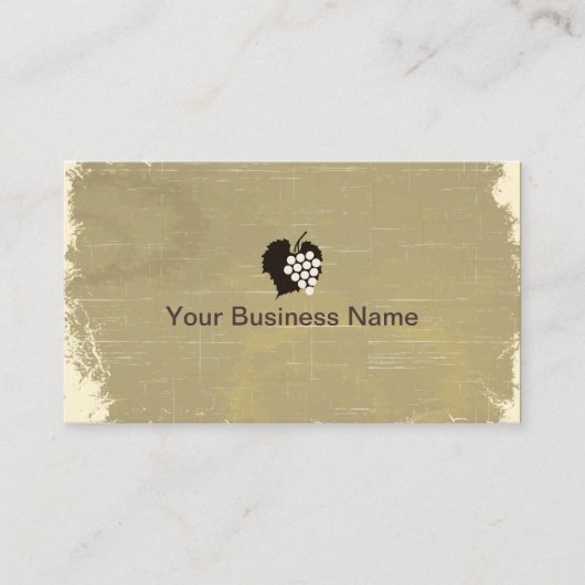 druif Logo verouderd papier textuur wijnmakerij Visitekaartje (Voorkant)