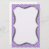 Druif Paarse Chevron strepen Briefpapier (Voorkant / Achterkant)