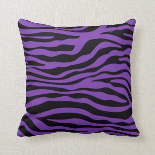 Druif Paarse Zebra Strepen Animal Print Kussen