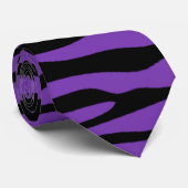 Druif Paarse Zebra Strepen Animal Print Stropdas (Opgerold)