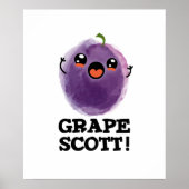 Druif Scott Grappig Fruit Grape Pun Poster (Voorkant)
