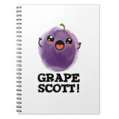 Druif Scott Grappige Fruit Druif Woordspeling Notitieboek (Voorkant)