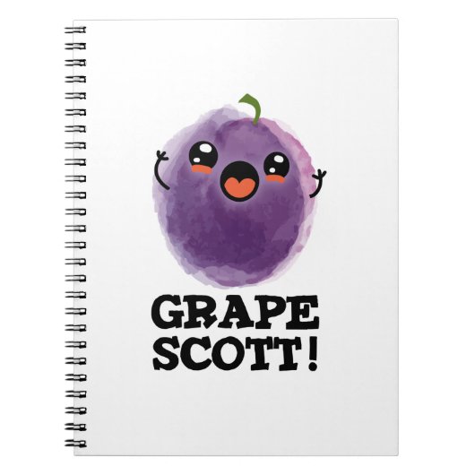Druif Scott Grappige Fruit Druiven Woordgrap  Notitieboek (Voorkant)