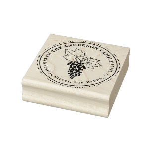 Druiven   Aangepaste familienaam & Rond Terugkeera Rubberstempel