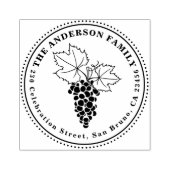 Druiven | Aangepaste familienaam & Rond Terugkeera Rubberstempel (Afrduk)