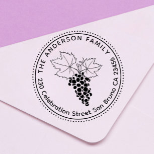 Druiven   Aangepaste familienaam & Rond Terugkeera Zelfinktende Stempel