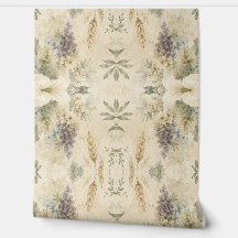 Druiven Bloemen Behang - Vintage Botanisch Patroon