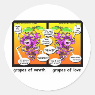 Druiven der Gramschap, Liefde, & Oorlog Grappige C Ronde Sticker