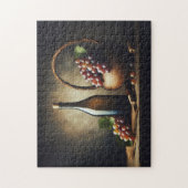 Druiven en een fles wijn Stilleven Legpuzzel (Verticaal)