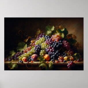 Druiven en Fruit Stilleven Schilderen Poster
