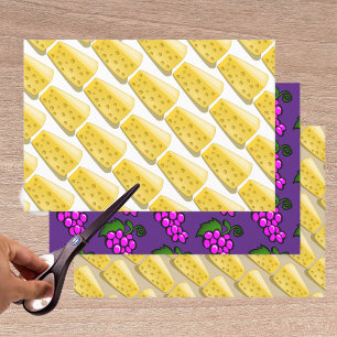 druiven en kaas - gourmet - patroon inpakpapier vel