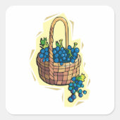 druiven in een mand vierkante sticker (Voorkant)