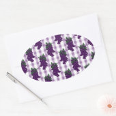Druiven in Gingham Ovale Sticker (Envelop)