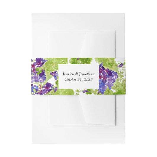 Druiven op de Vine Vertical Wedding Belly Band Uitnodigingen Wikkel (Voorkant Voorbeeld)