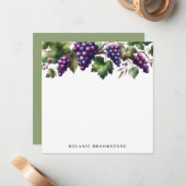 Druiven op de Wijnstok Custom Notitiekaartje (Voorkant / Achterkant in situ)