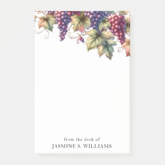 Druiven op de wijnstok van het bureau van post-it® notes (Voorkant)