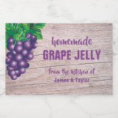  druiven op rustieke schuur houten achtergrond voedselcontainer etiket (Enkel label)