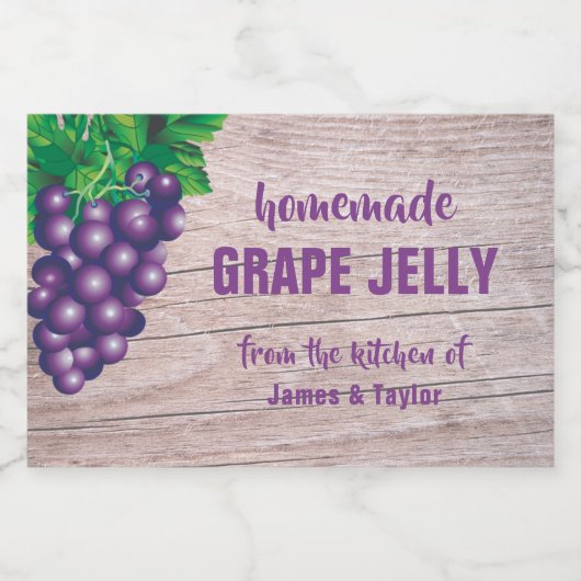  druiven op rustieke schuur houten achtergrond voedselcontainer etiket (Enkel label)