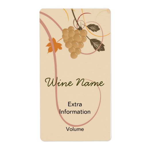 Druiven Retro Wijn Etiket met Kisses (Voorkant)