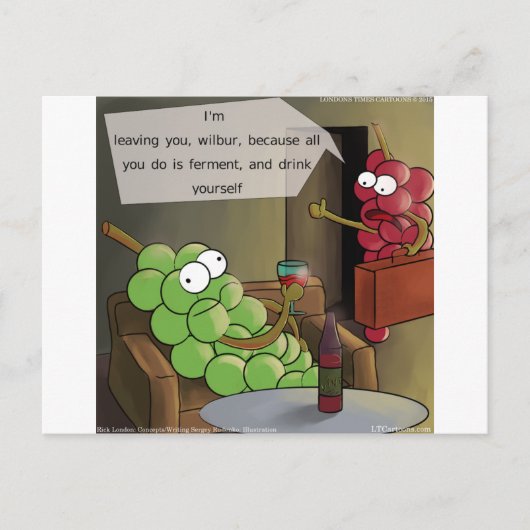 Druiven Scheiden Grappig Briefkaart (Voorkant)