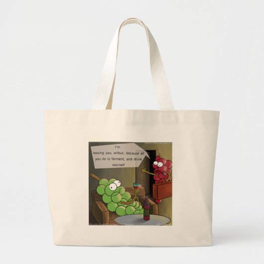 Druiven Scheiden Grappig Grote Tote Bag (Voorkant)