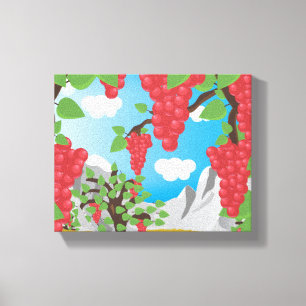 Druiven uit wijngaarden canvas afdruk