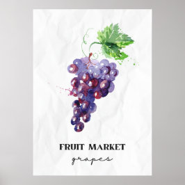 druiven voor de fruitmarkt poster