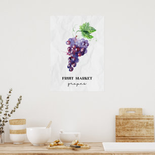 druiven voor de fruitmarkt poster