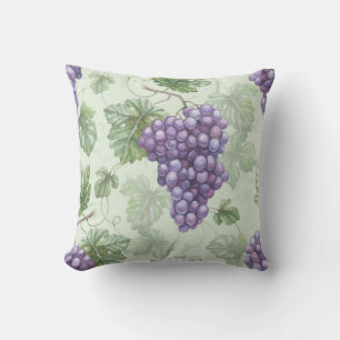Druiven Waterverf, Fruit Naadloos Patroon. Kussen