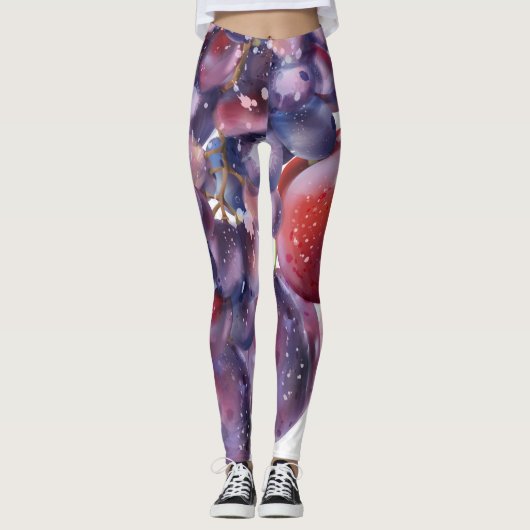  druiven Waterverf herfst Kaart Leggings (Voorkant)