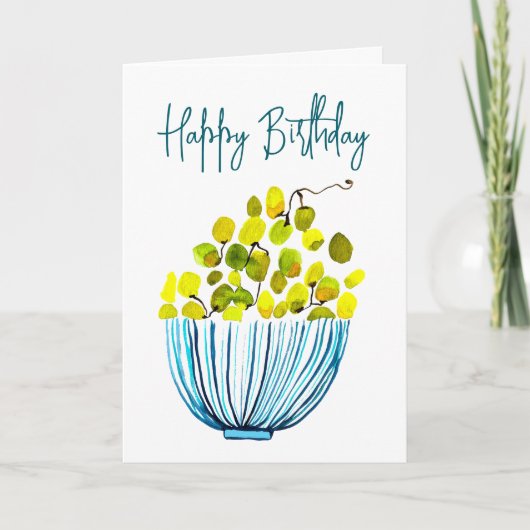 Druiven waterverf schattig fruit kaart (Voorkant)