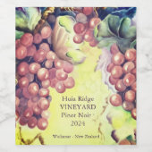 Druiven Wijnfles Etiket | Boutique Winery & Evenem (Enkel label)