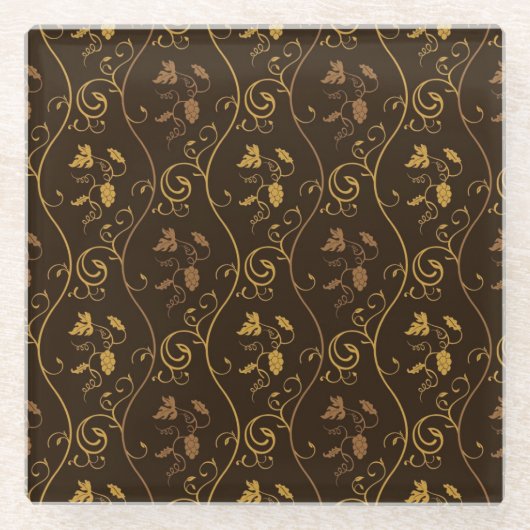 Druivendecor Glazen Onderzetter (Voorkant)