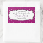 Druivengelei/jam paarse voedseletiket sticker (Tas)