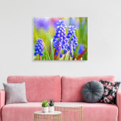 Druivenhyacinths Canvas Afdruk (Insitu (Woonkamer))