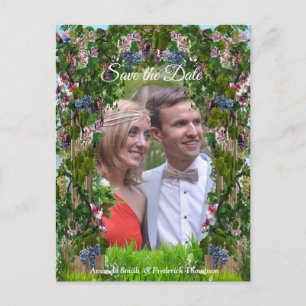 Druivenranken, Kamperfoelies & Kolibries Aankondigingskaart