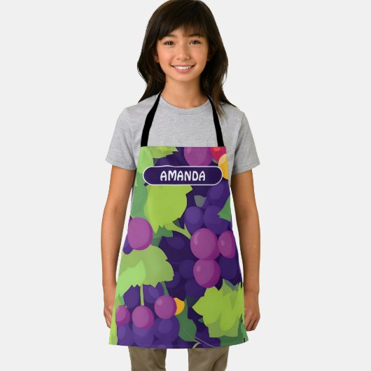 Druivenretro Kleurrijk Gepersonaliseerd Patroon Schort (Insitu)