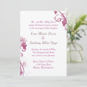 Druivenstokken bruiloft uitnodiging (Staand voorkant)