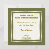 Druivenstokken Thanksgiving Diner Custom Invitatio Kaart (Achterkant)