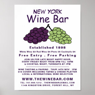 Druiventros, Reclame voor wijnbar/wijnmakerij Poster