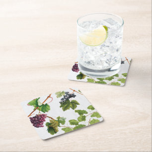 Druiventuin Grieks eiland Middellandse Zee Vierkante Kartonnen Onderzetter