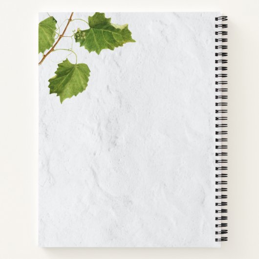 Druiventuin Grieks eiland Recipe Cookbook Notitieboek (Achterkant)