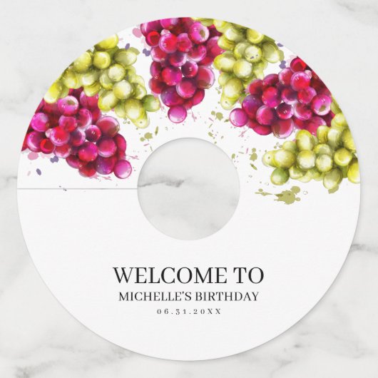 Druivenwijn Wijnglaslabel (Voorkant)