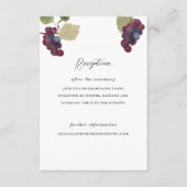 Druivenwijnmakerij & wijngaard bruiloft receptie informatiekaartje (Voorkant)