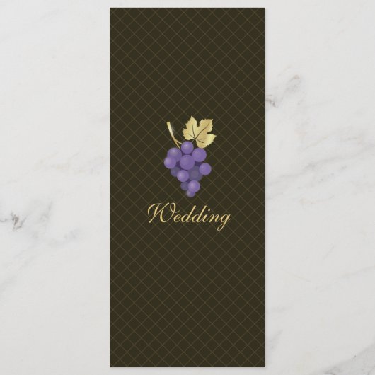Druivenwijnstokken met Goud Lijst Bruiloft Menu Ka (Achterkant)