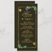 Druivenwijnstokken met Goud Lijst Bruiloft Menu Ka (Voorkant / Achterkant)