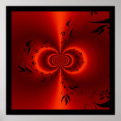 Druk Abstracte Floral Dream Red en Black af Poster (Voorkant)
