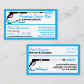 Druk blauw zwart Power Washing CLEANING Visitekaartje (Voorkant / Achterkant)