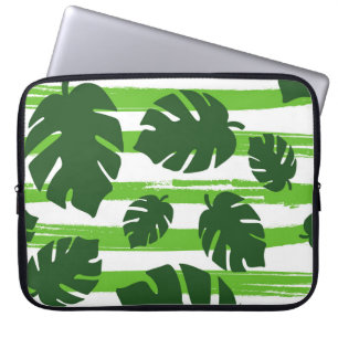 Druk de zomer exotische oerwoud plant tropische pa laptop sleeve