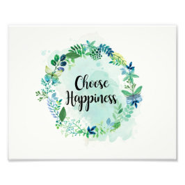 Druk Floral Quote, Waterverf Inspirerend prijsopga Foto Afdruk